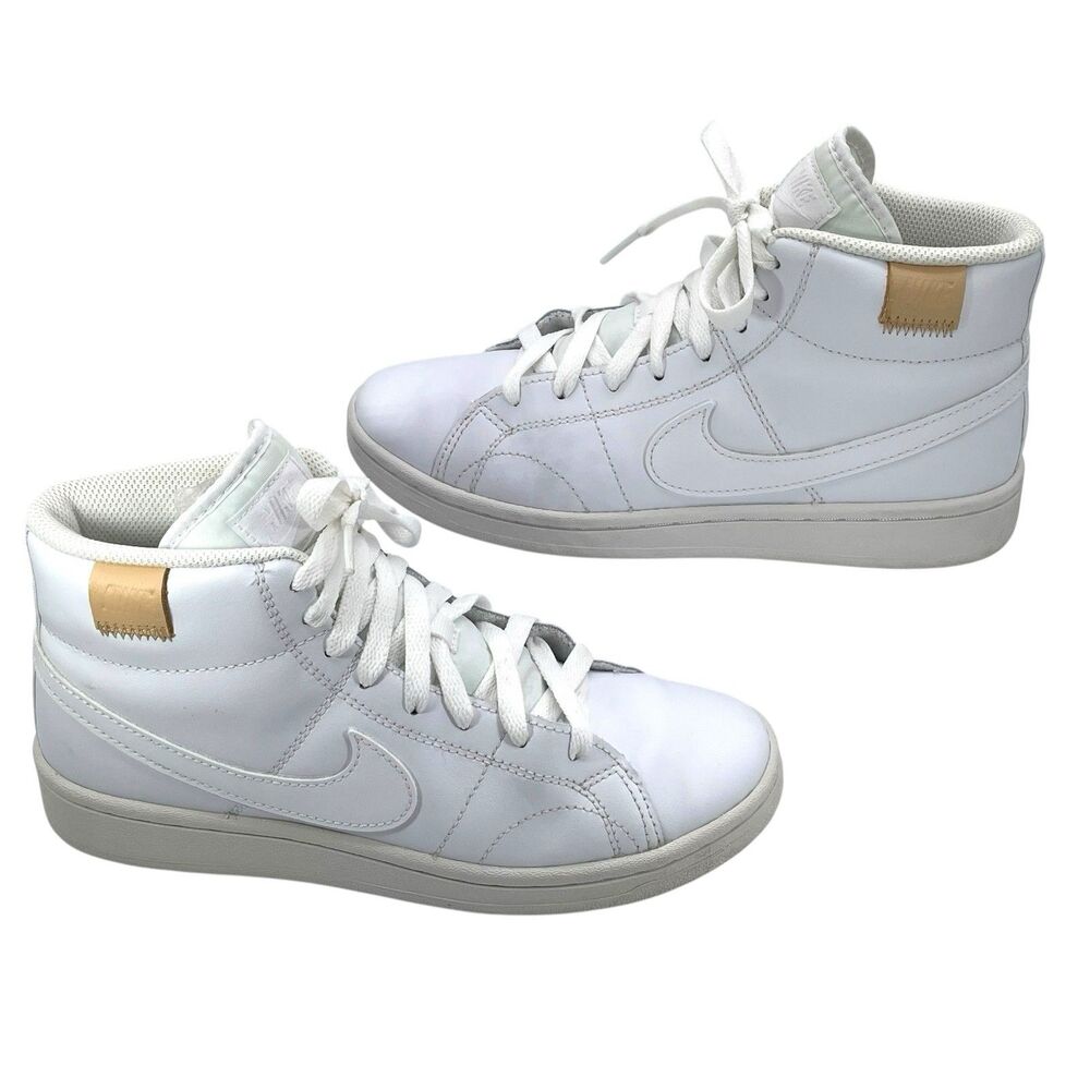 Nike Court Royale 2 Mid White High Top Sneakers Youth Size 7 CT1725-100